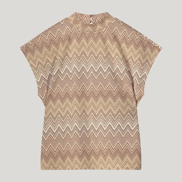 SUMMUM Cap sleeve Jacquard Top - Picture 6 of 8